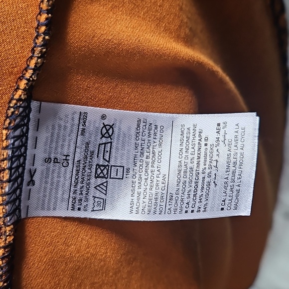 Old Navy Leopard Print Midi Dress Orange Blue Small - Picture 7 of 7